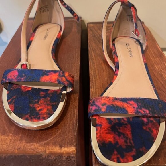 Call it Spring Red & Blue paint splatter sandal, Women's size 7 - Picture 1 of 3
